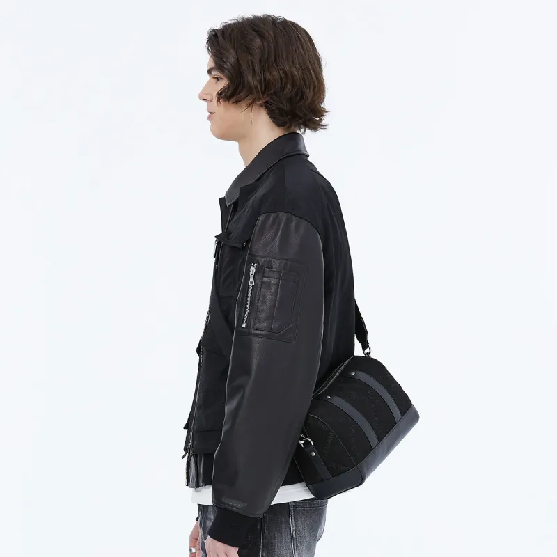 DAVID NAMAN Leather Jackets Men Black-5