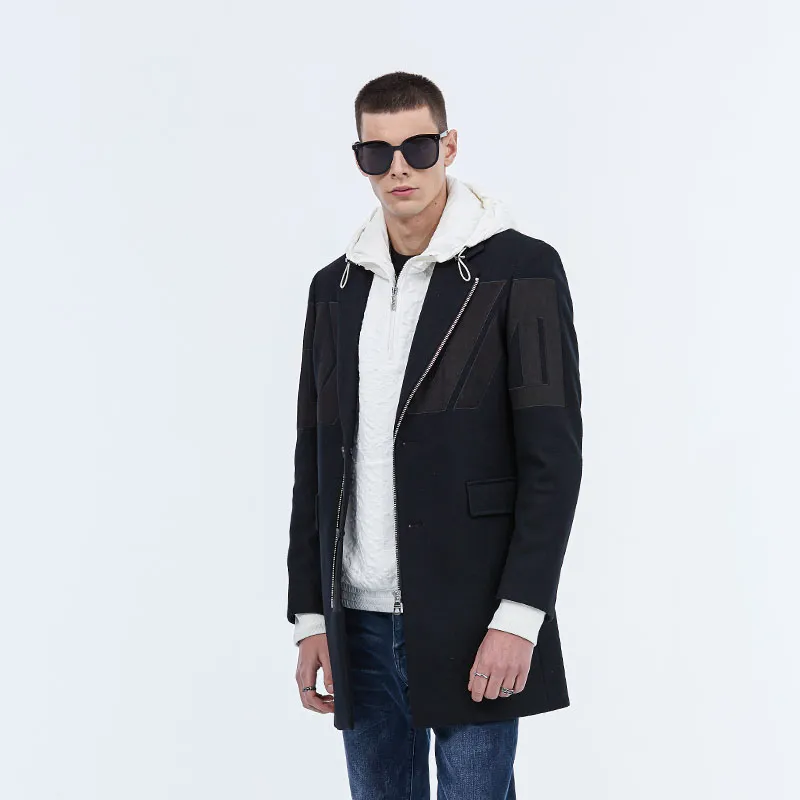 DAVID NAMAN Coats Men Black-4