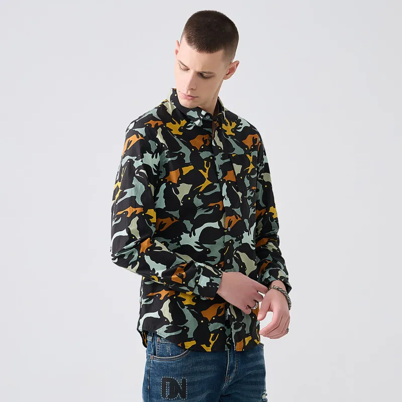 DAVID NAMAN Shirts Men Yellow Orange-5