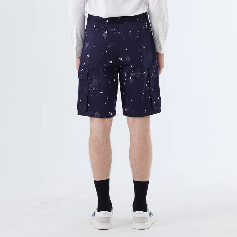 DAVID NAMAN Cargo Shorts Men Navy Blue-5