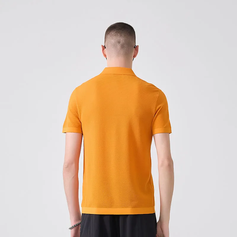 DAVID NAMAN Polo Shirts Men Orange-4
