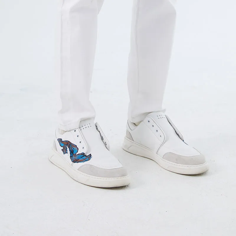 DAVID NAMAN Low Top Skateboard Shoes Men's White-11