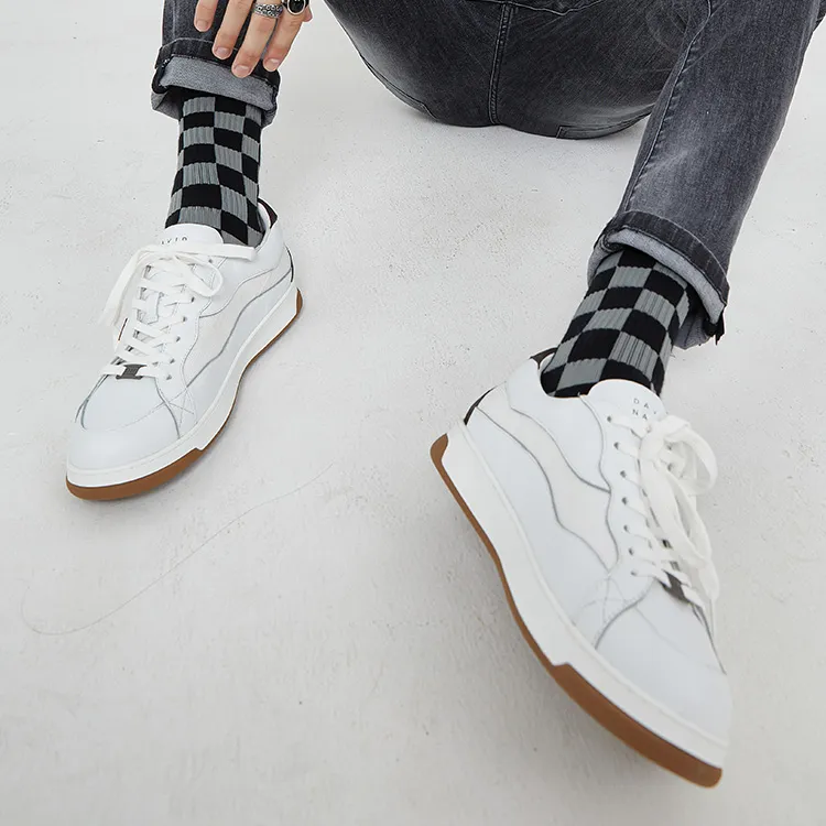 DAVID NAMAN Low Top Skateboard Shoes Men's White-13