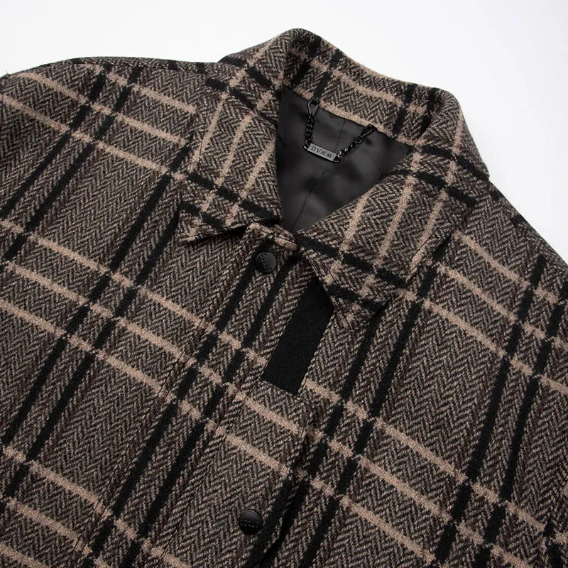 DAVID NAMAN Coats Men's Gray Plaid-2
