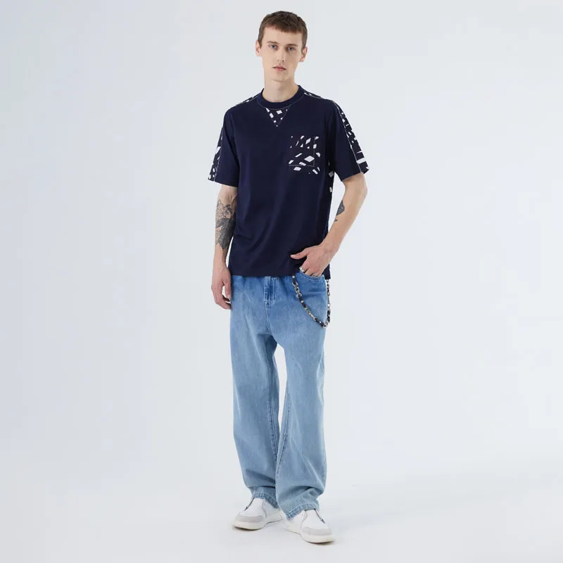 DAVID NAMAN T Shirts Men Navy Blue-2