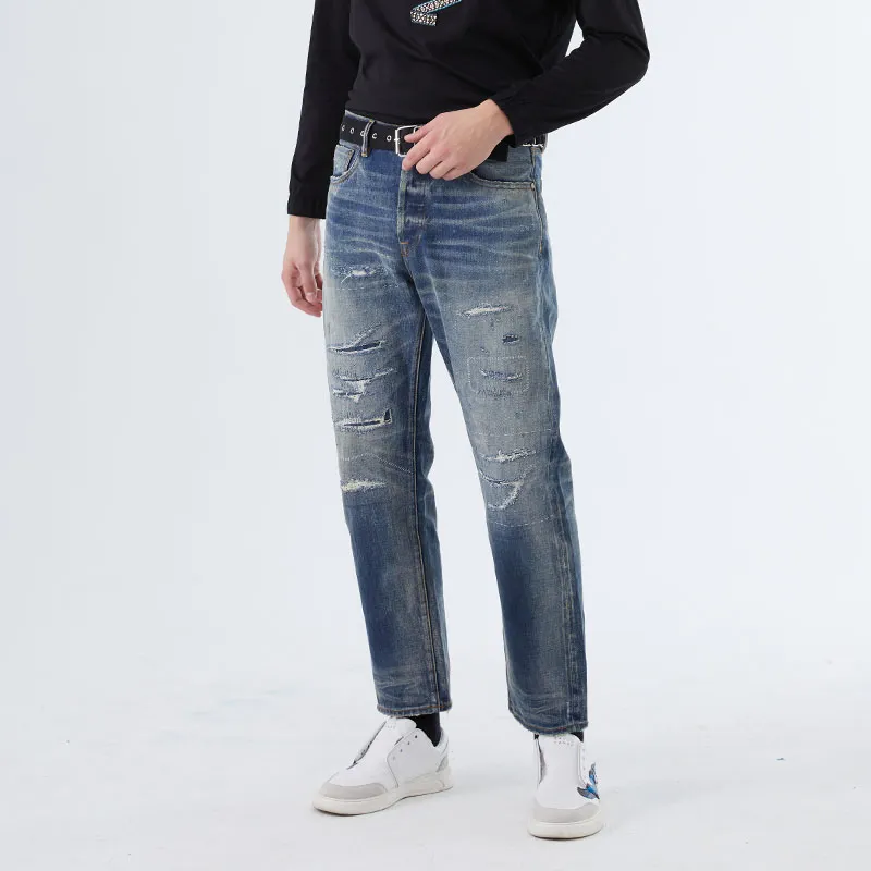 DAVID NAMAN Jeans Men Denim Blue-5