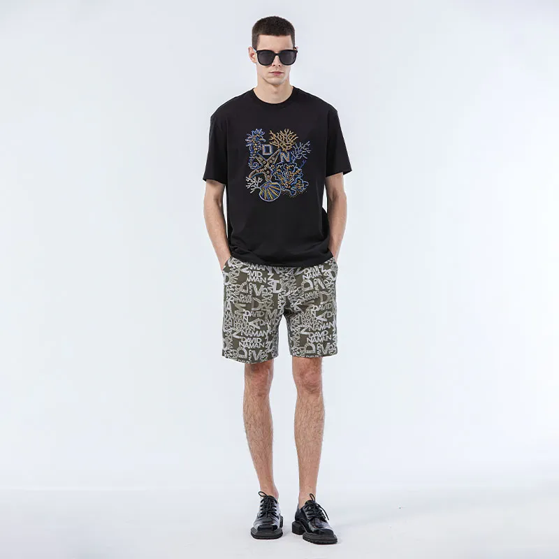 DAVID NAMAN Casual Shorts Men Army Green-3