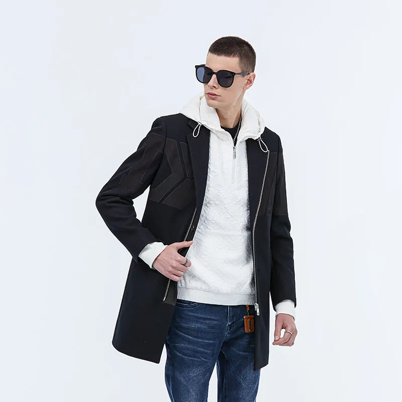 DAVID NAMAN Coats Men Black-5