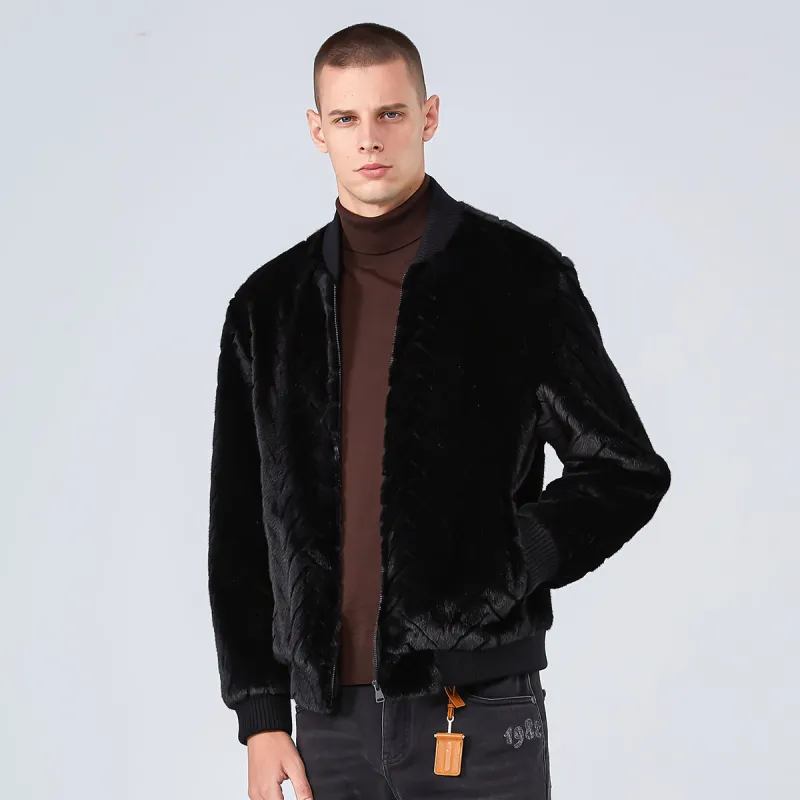 DAVID NAMAN Fur Coat Men's Black-3