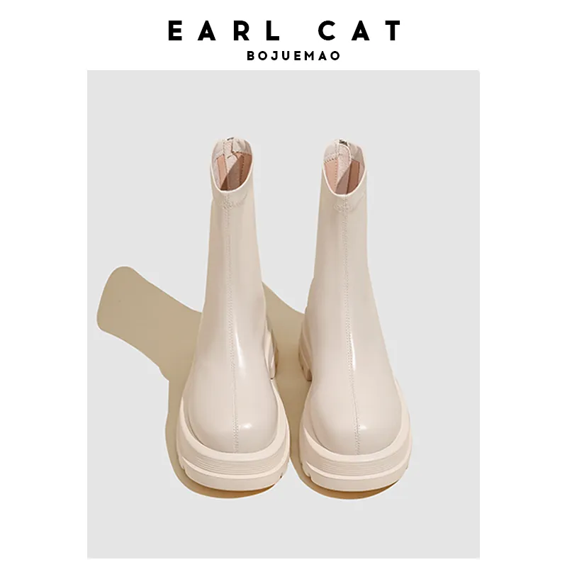 Earl Cat Ankle Boots Women's Black/Ecru-6