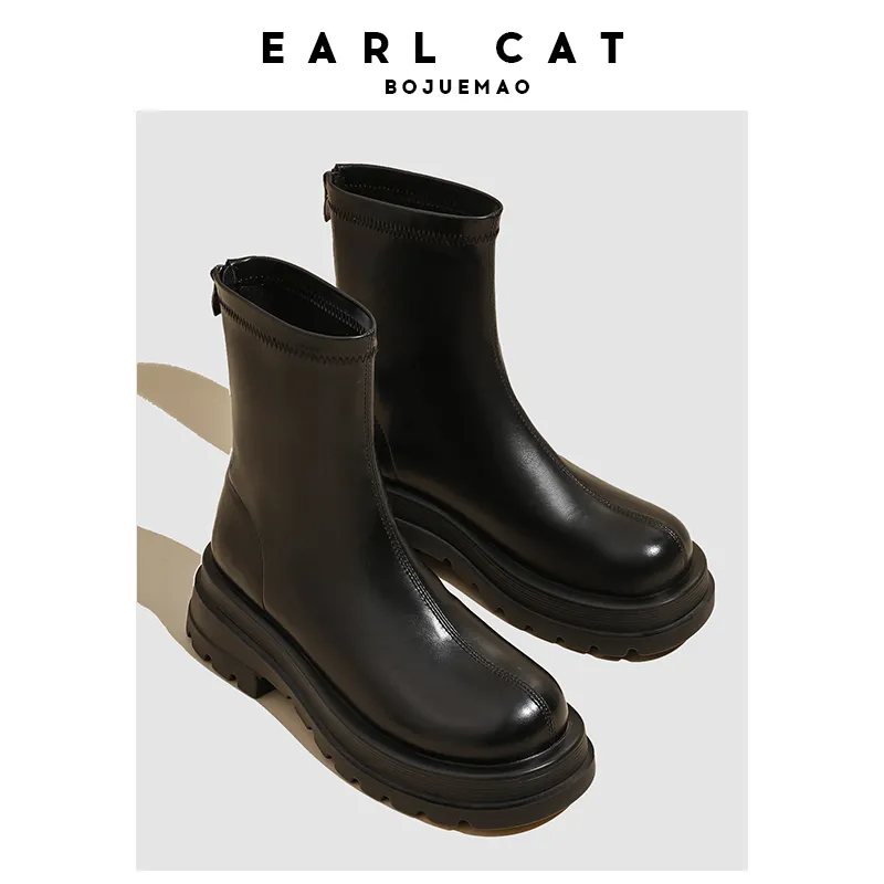 Earl Cat Ankle Boots Women's Black/Ecru-1