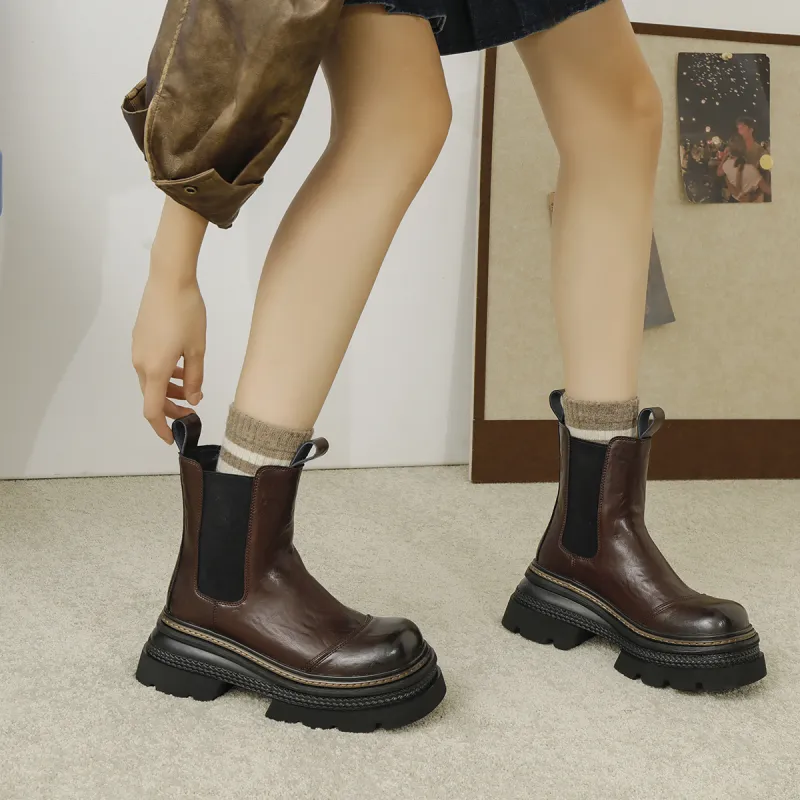 Earl Cat Chelsea Boots Women's Burgundy/Black-6