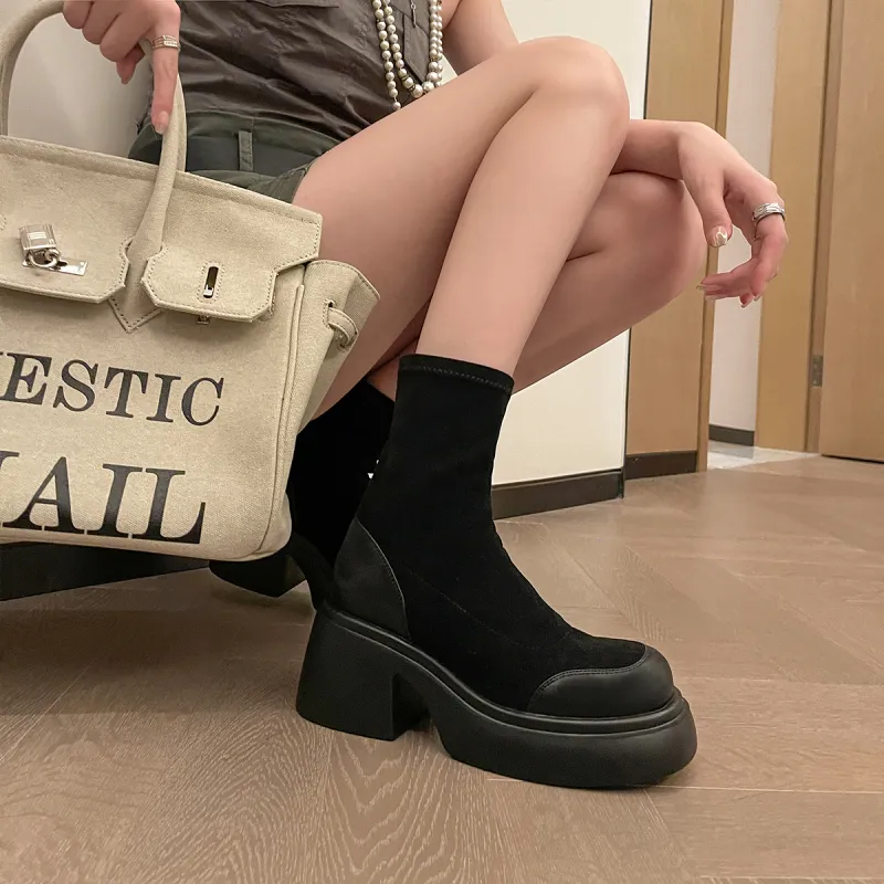 Earl Cat Ankle Boots Women's Black/Brown-1