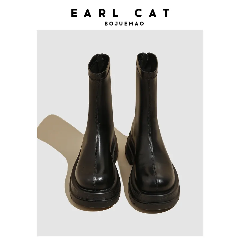 Earl Cat Ankle Boots Women's Black/Ecru-2