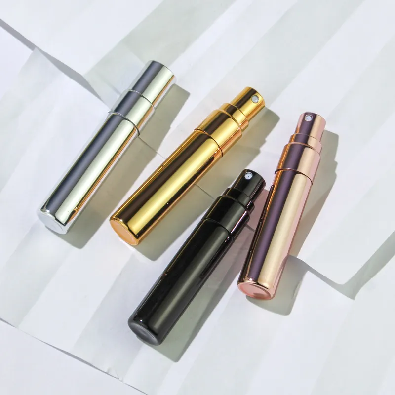 JIANYINGSHU 10ml Perfume Refill Bottle Travel Portable Sample Spray Magic Glass Empty Bottle Electroplated Push Button-66