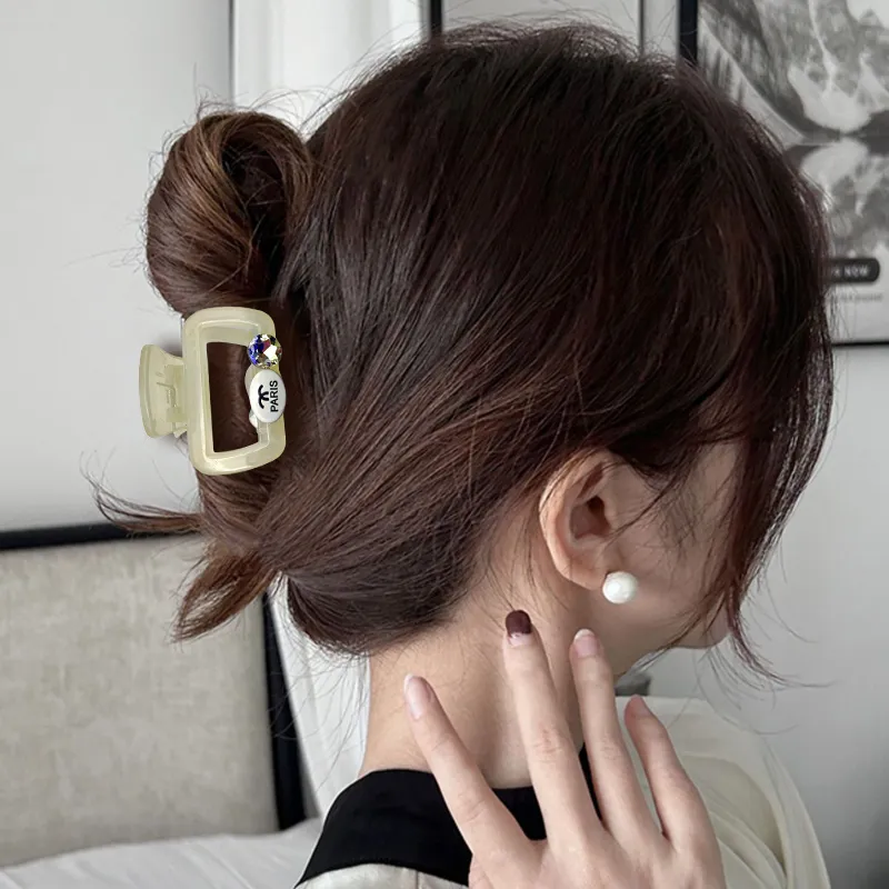 JIANYINGSHU Acrylic+Faux Diamond Hair Clips Women's-5
