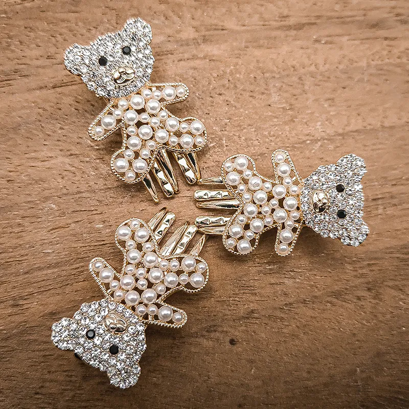 JIANYINGSHU Alloy+Faux Diamond Hair Clips Women's-2