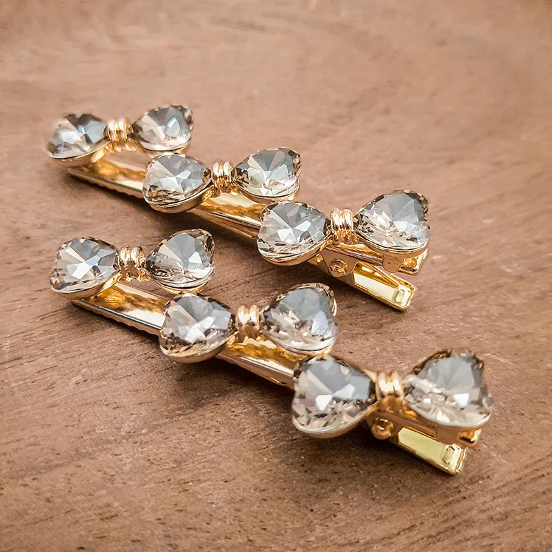 JIANYINGSHU Alloy+Faux Diamond Hair Clips Women's-2