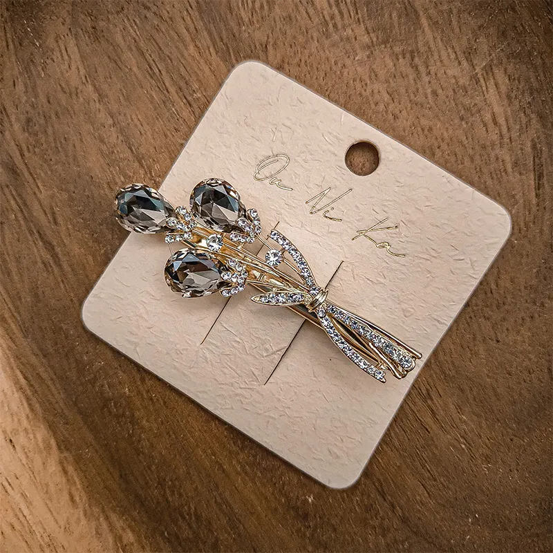 JIANYINGSHU Alloy+Faux Diamond Hair Clips Women's-4