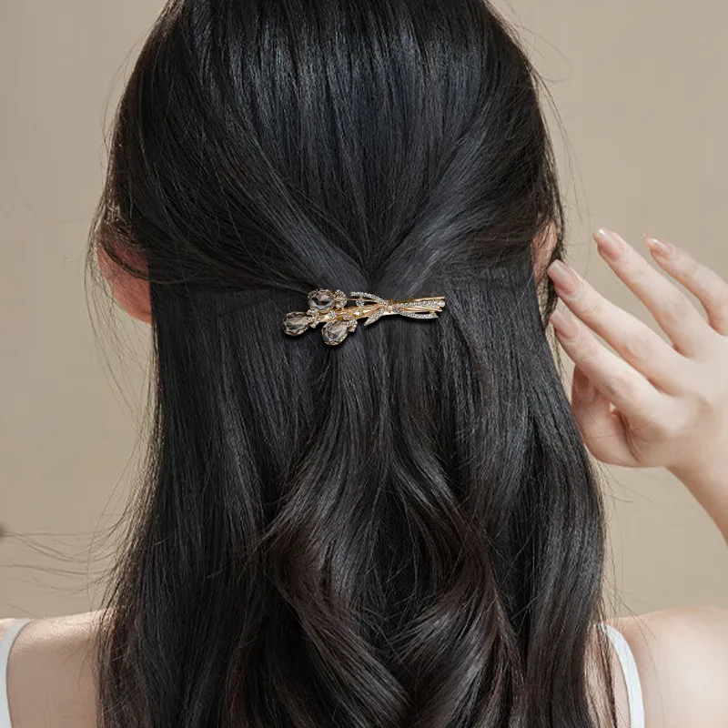 JIANYINGSHU Alloy+Faux Diamond Hair Clips Women's-1