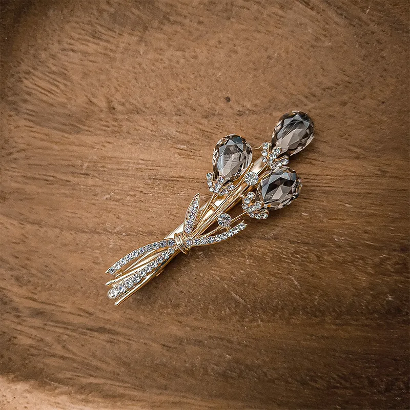JIANYINGSHU Alloy+Faux Diamond Hair Clips Women's-2