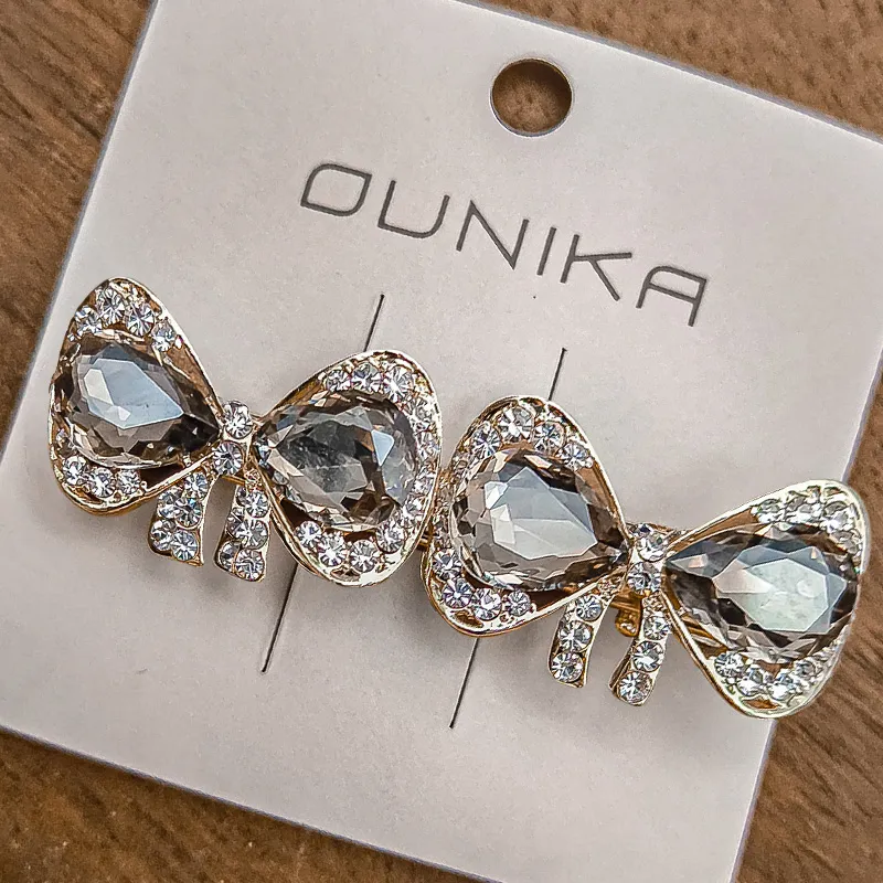 JIANYINGSHU Alloy+Faux Diamond Hair Clips Women's-2