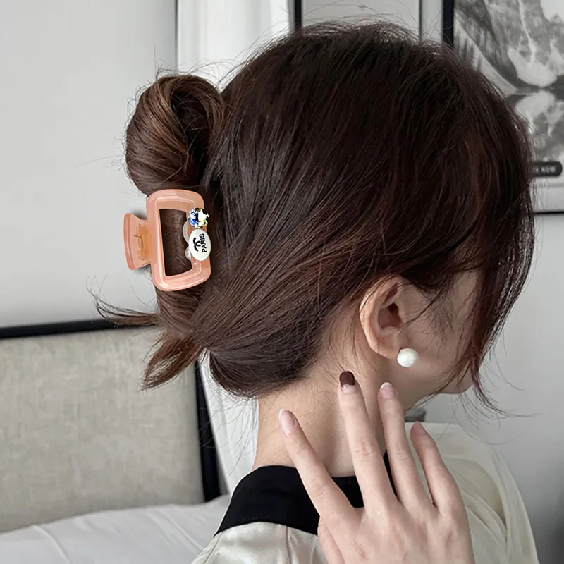JIANYINGSHU Acrylic+Faux Diamond Hair Clips Women's-2