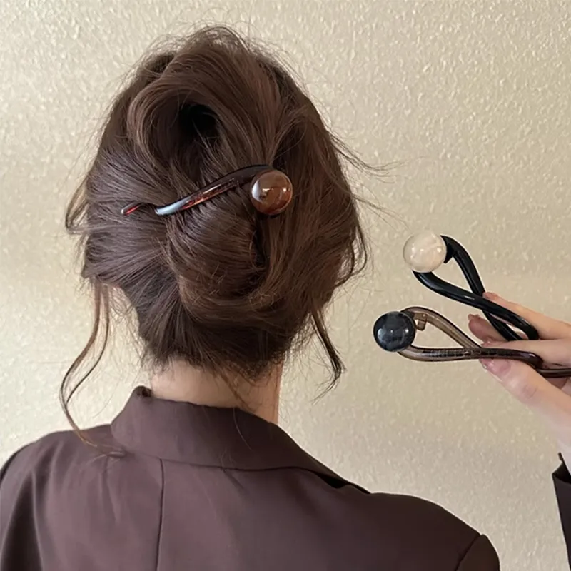JIANYINGSHU Acrylic Hair Clips Women's-2