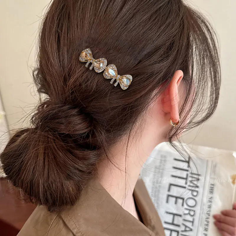 JIANYINGSHU Alloy+Faux Diamond Hair Clips Women's-5