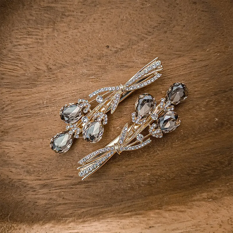 JIANYINGSHU Alloy+Faux Diamond Hair Clips Women's-3