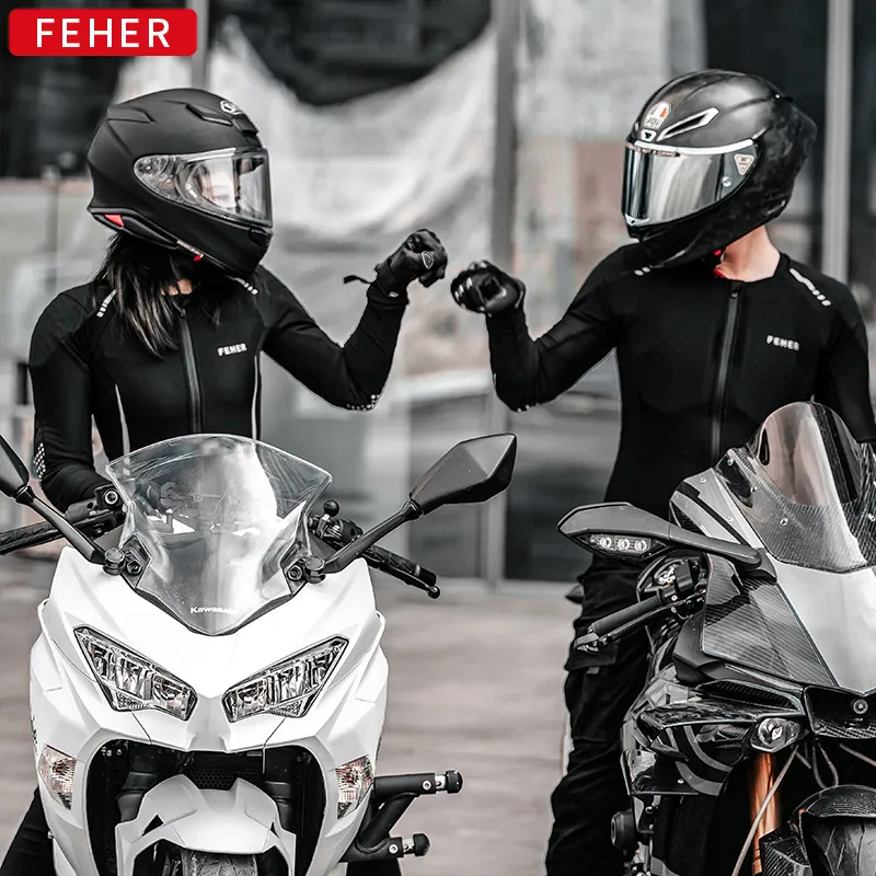 FEHER Biker Jacket Unisex Commute Impact-Resistant Protective Sun Protection Lightweight-3