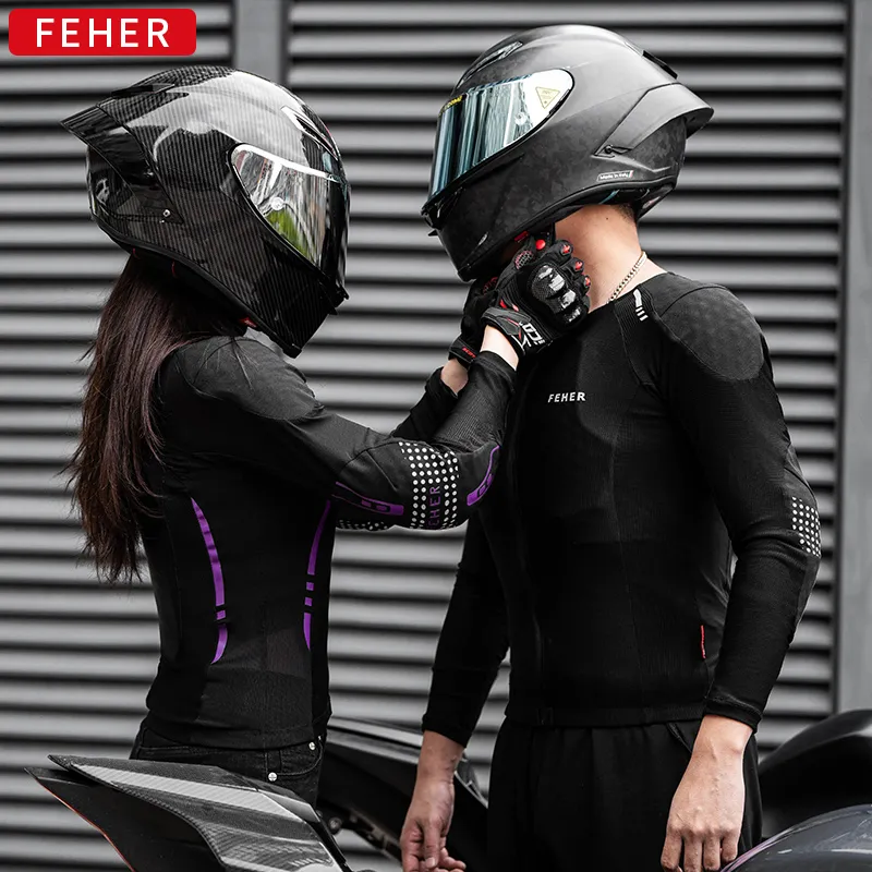 FEHER Biker Jacket Unisex Commute Impact-Resistant Protective Sun Protection Lightweight-4