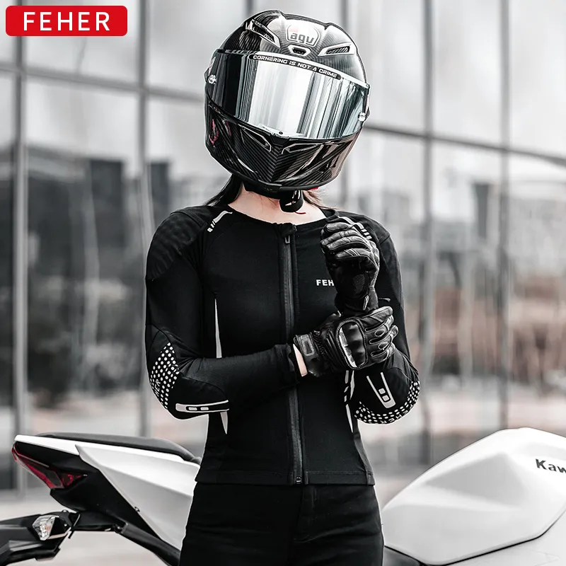 FEHER Biker Jacket Unisex Commute Impact-Resistant Protective Sun Protection Lightweight-7