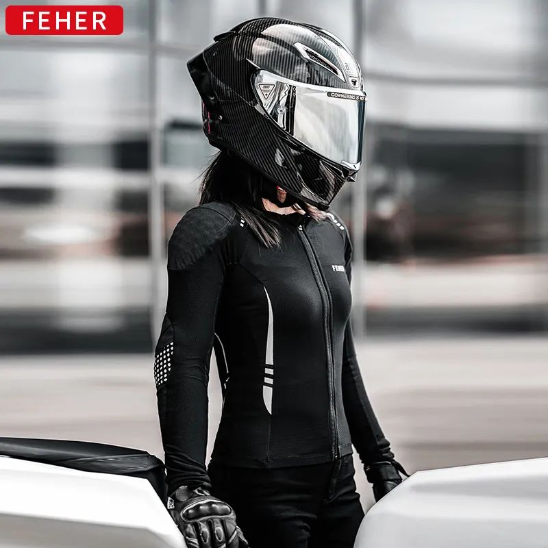 FEHER Biker Jacket Unisex Commute Impact-Resistant Protective Sun Protection Lightweight-8