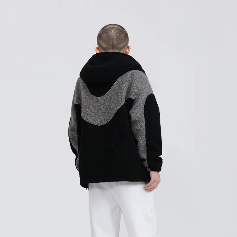 HARDY HARDY Velvet feel Coat Unisex Black & Gray-6