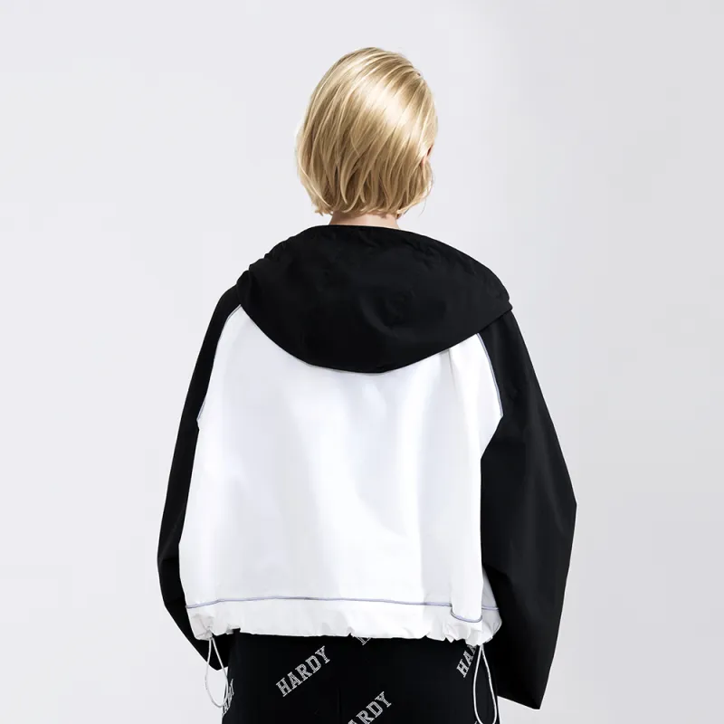 HARDY HARDY Cropped Coat Women's White & Black-2