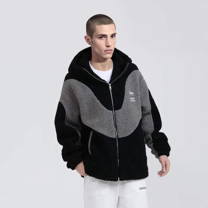 HARDY HARDY Velvet feel Coat Unisex Black & Gray-5