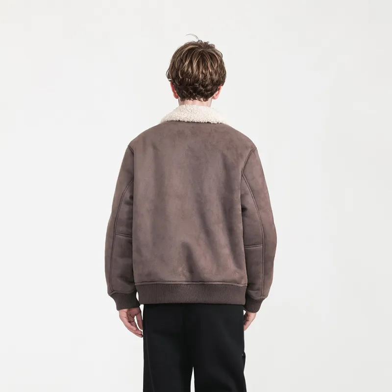 HARDY HARDY Velvet-feel Coat Unisex Coffee-6