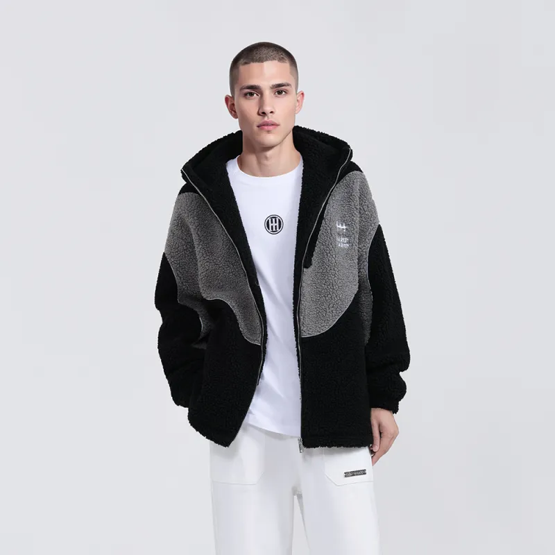 HARDY HARDY Velvet feel Coat Unisex Black & Gray-2