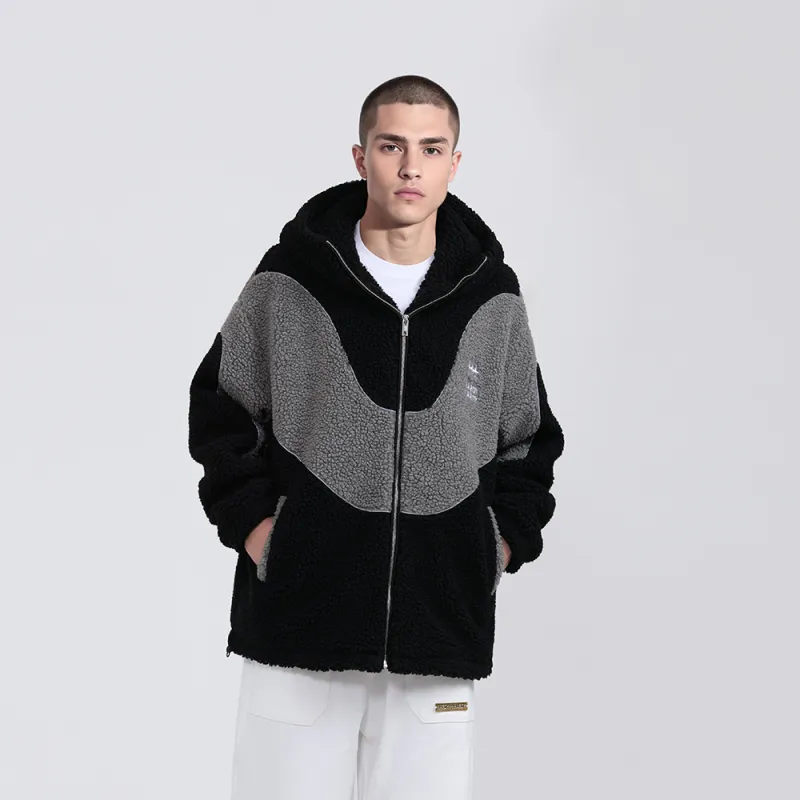 HARDY HARDY Velvet feel Coat Unisex Black & Gray-4