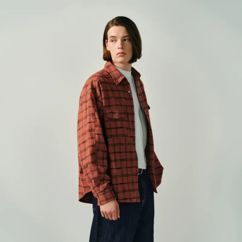 EVISTUB Shirt Unisex Red Black Plaid Color-2