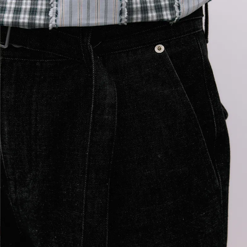 Evi Stub Denim Shorts Men's Black-5