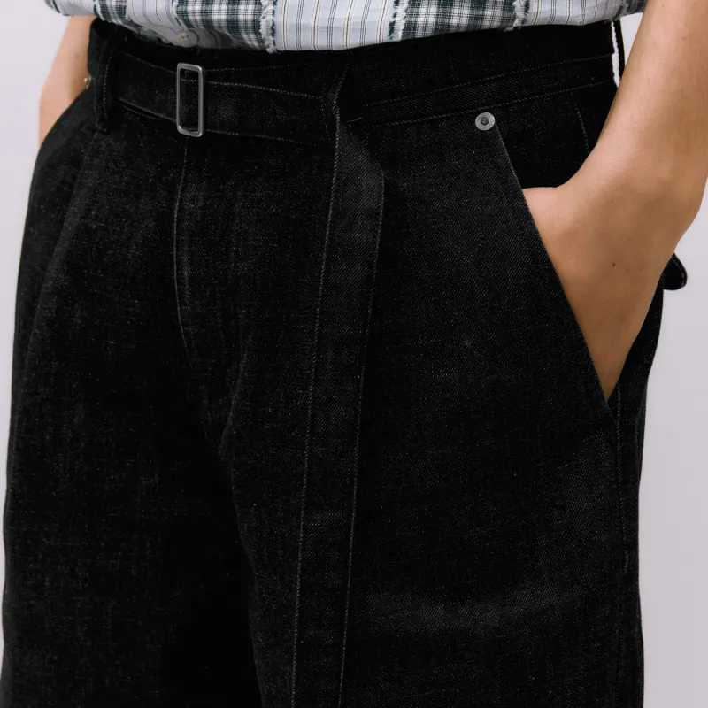 Evi Stub Denim Shorts Men's Black-6
