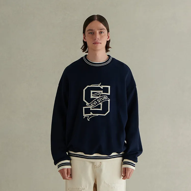 Evi Stub Sweatshirt Men's Navy Blue-2