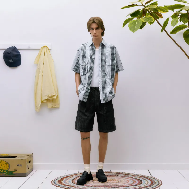 Evi Stub Denim Shorts Men's Black-3