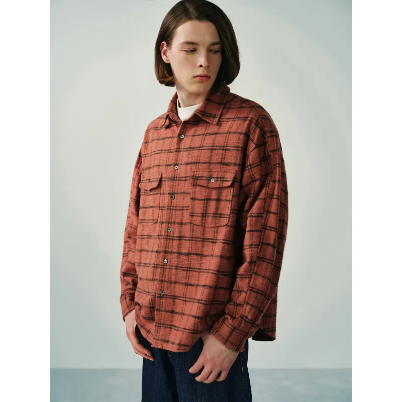 EVISTUB Shirt Unisex Red Black Plaid Color-4