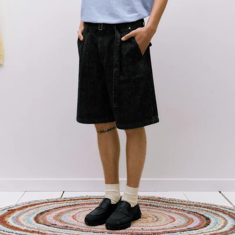 Evi Stub Denim Shorts Men's Black-4