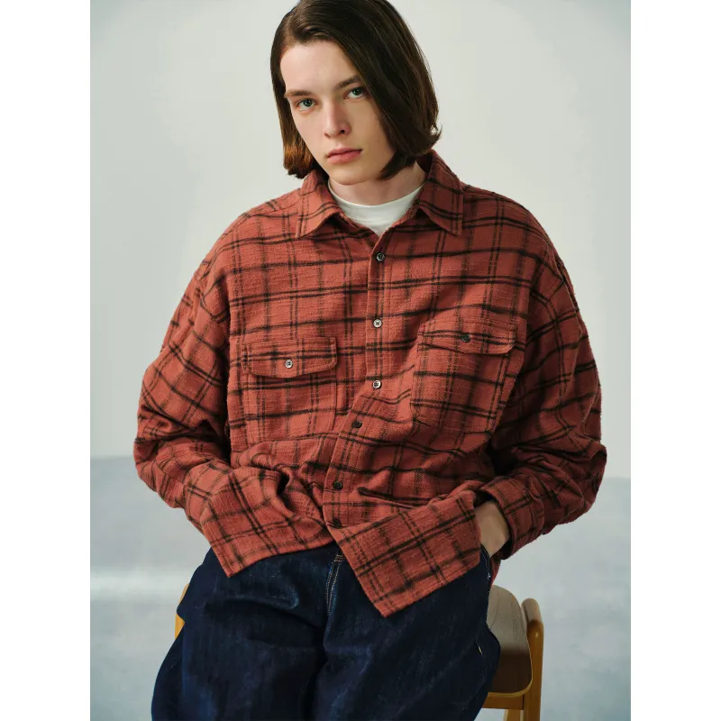 EVISTUB Shirt Unisex Red Black Plaid Color-5