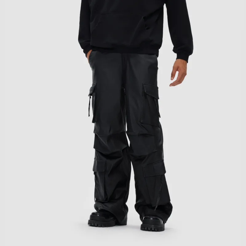 FDR Leather Pants Unisex Black-2