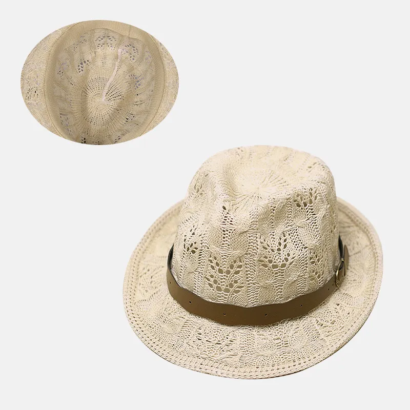 Ai Jiawei Straw Woven Top Hats Unisex-2